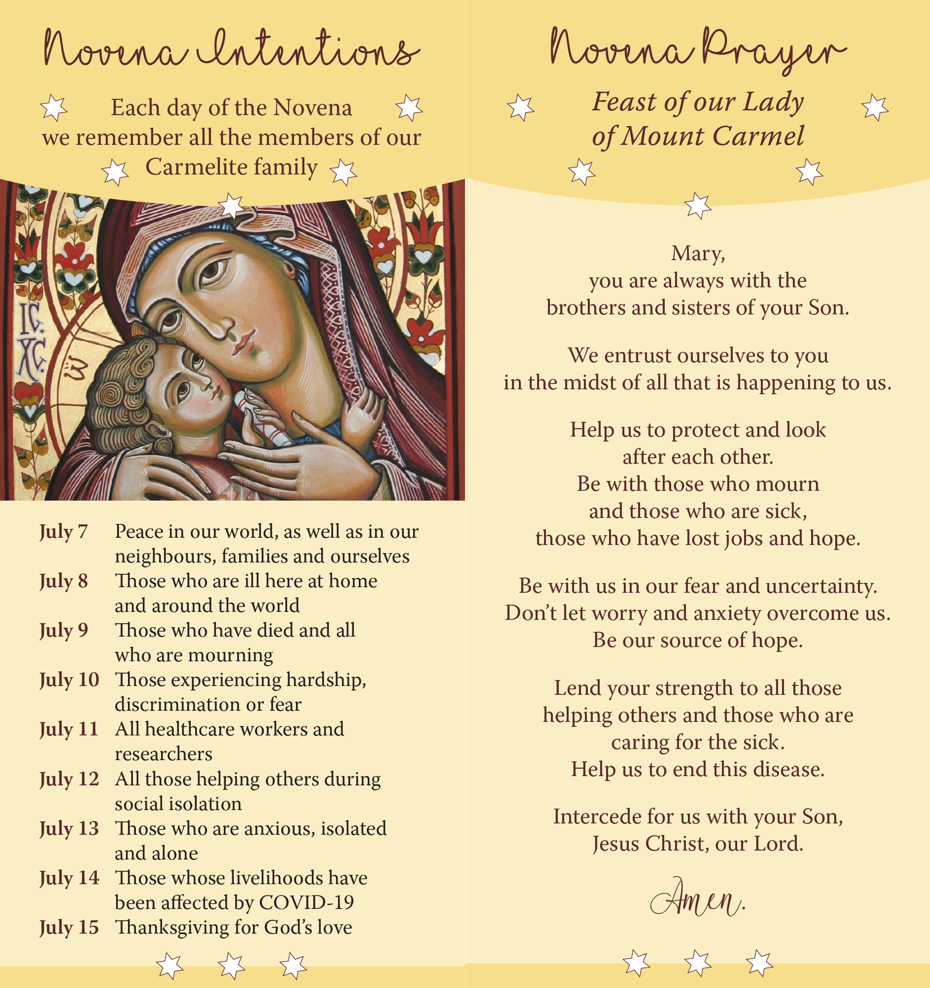 2020 Novena Card PNG